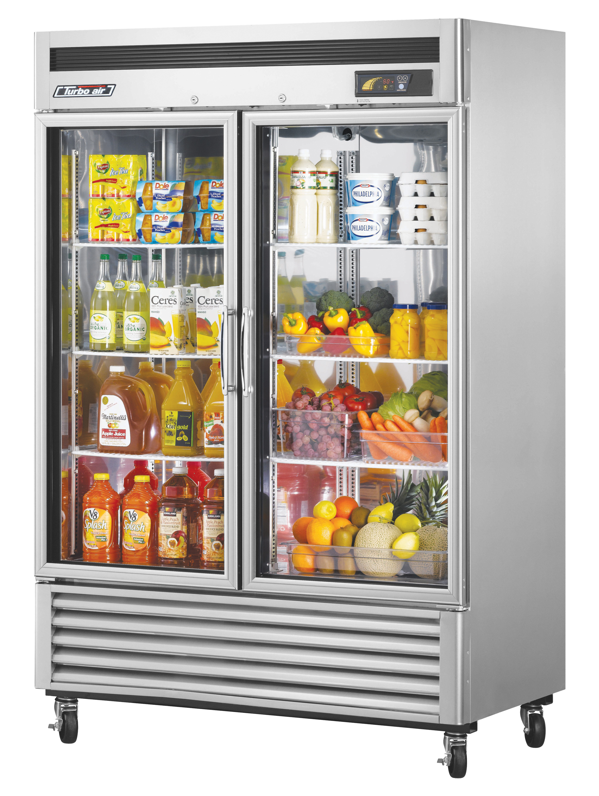 Super Deluxe Glass Door Refrigerator, two-section - Click Image to Close