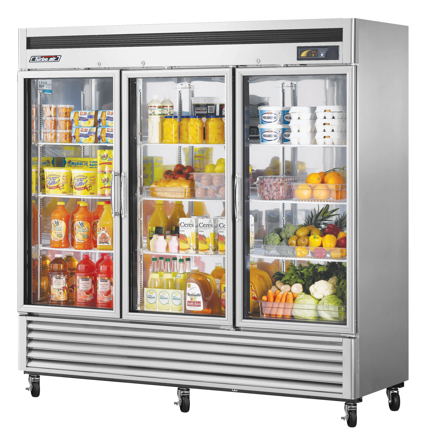 Super Deluxe Glass Door Refrigerator, three-section - Click Image to Close