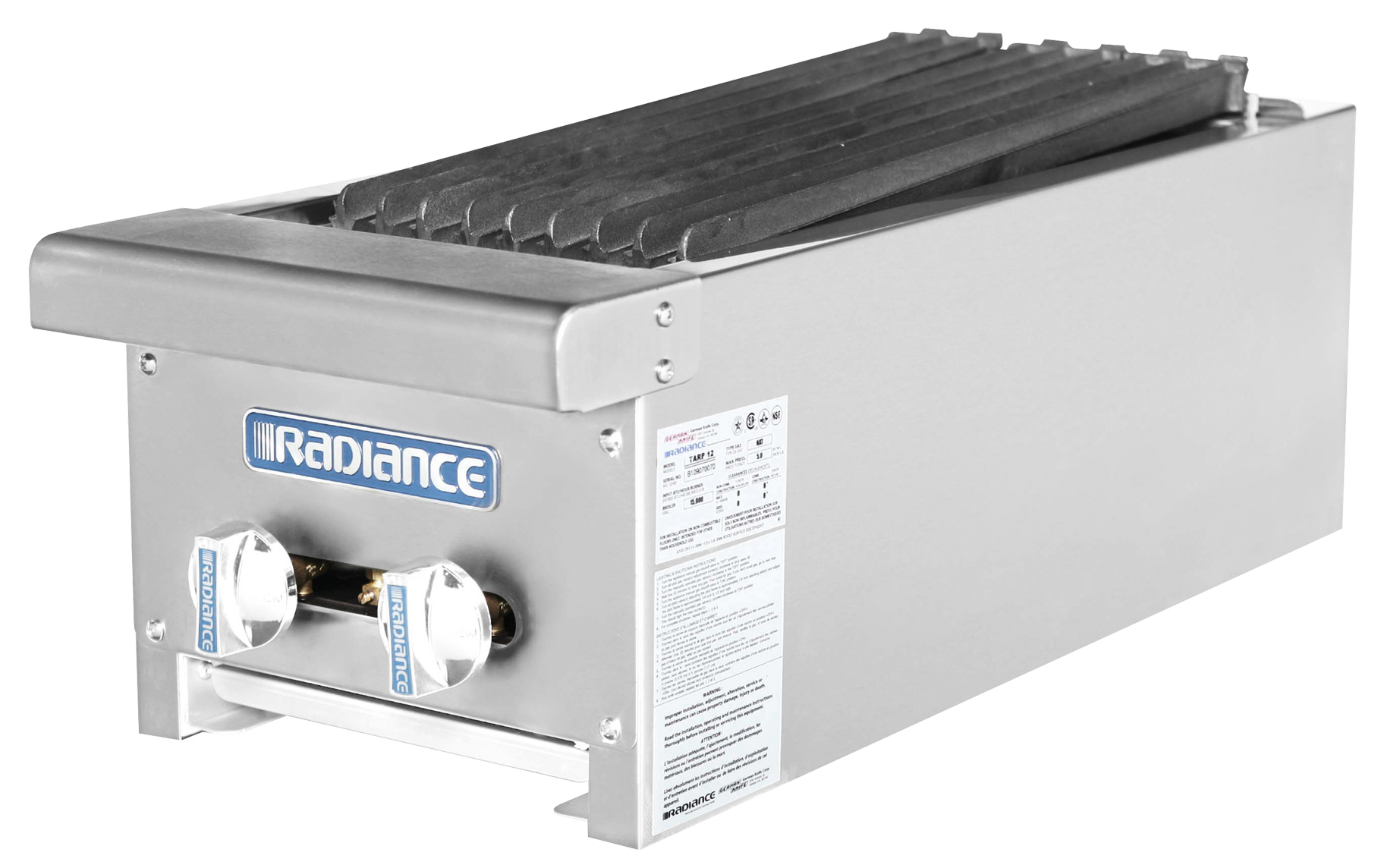 Radiance Charbroiler, countertop, gas, 12" wide