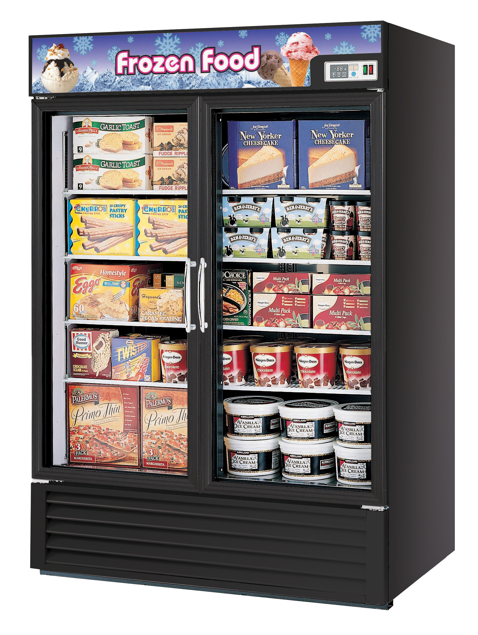 Freezer Merchandiser, two-section, 49 cu. ft