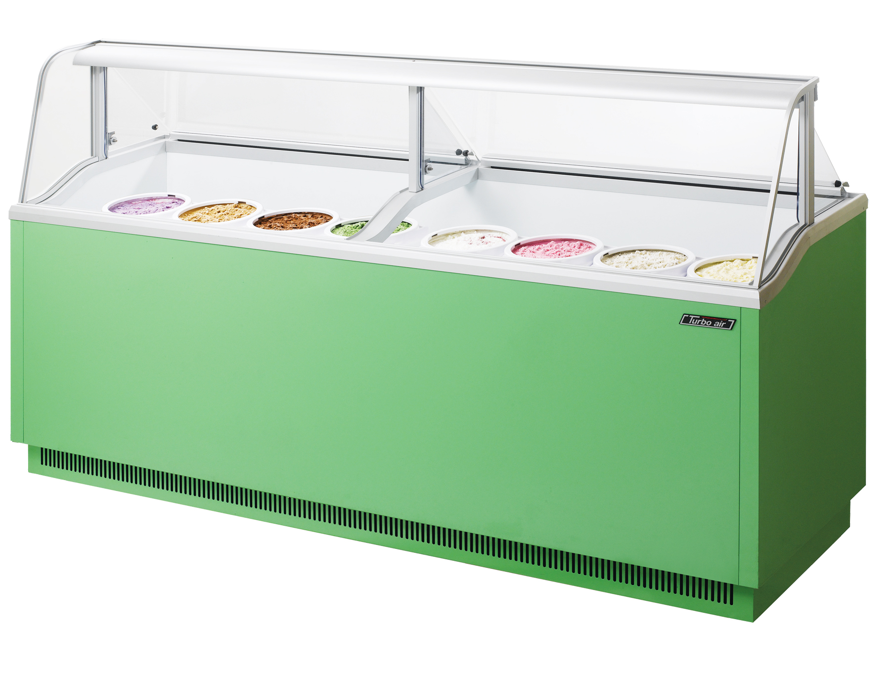 Ice Cream Dipping Cabinet, 89"W, Green - Click Image to Close