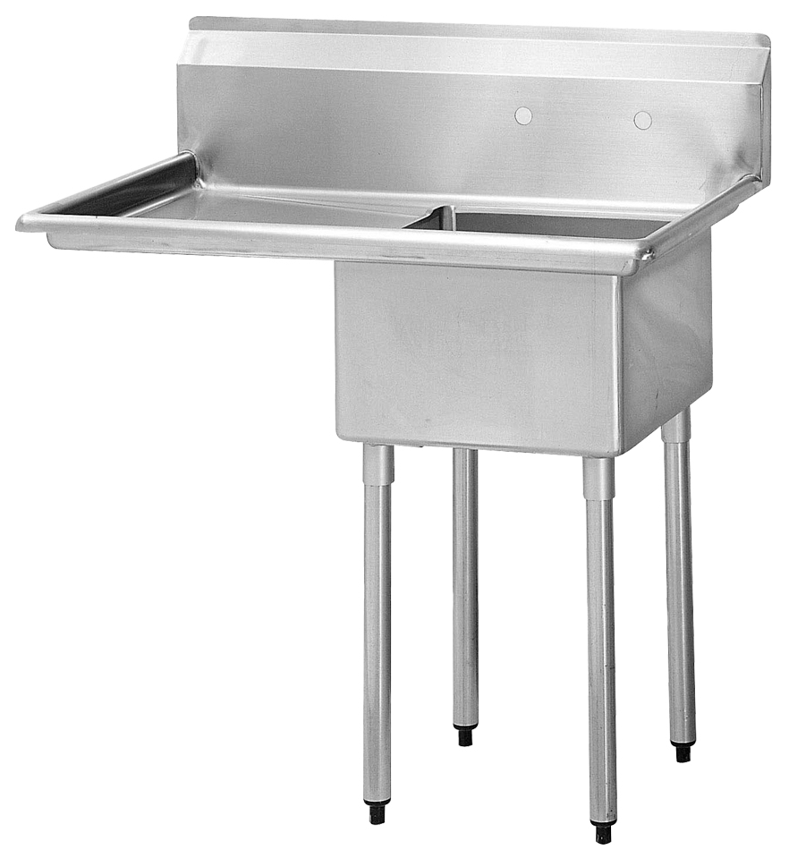 Sink, One Compartment, with 24" left-hand drainboard