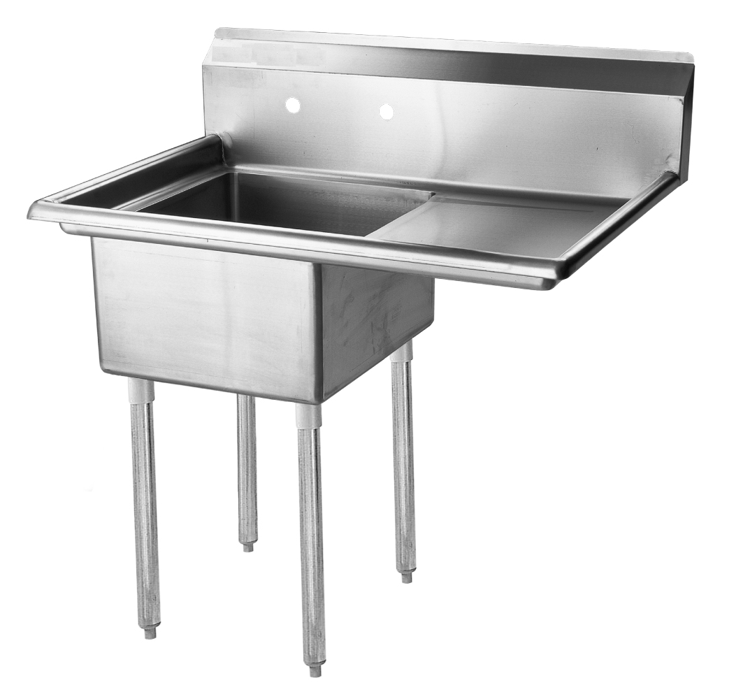 Sink, 1 Compartment, with 18" right-hand drainboard - Click Image to Close